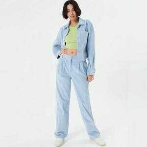 SUNDAY BEST x ARITZIA Harvey Corduroy Pants Dune Blue Sz 10 $110 {C43}